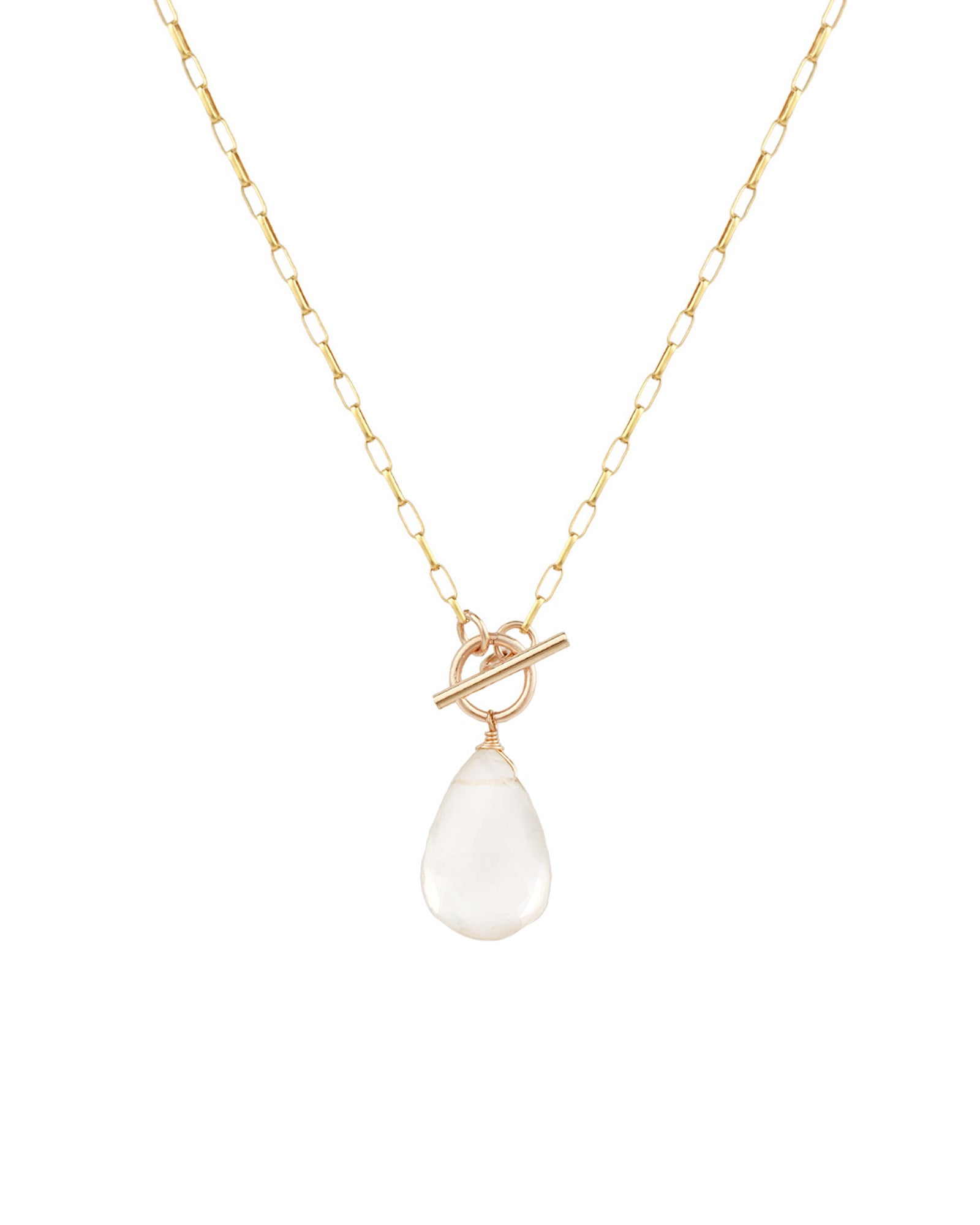 Aquamarine Toggle Necklace 14k Gold Filled, Aquamarine