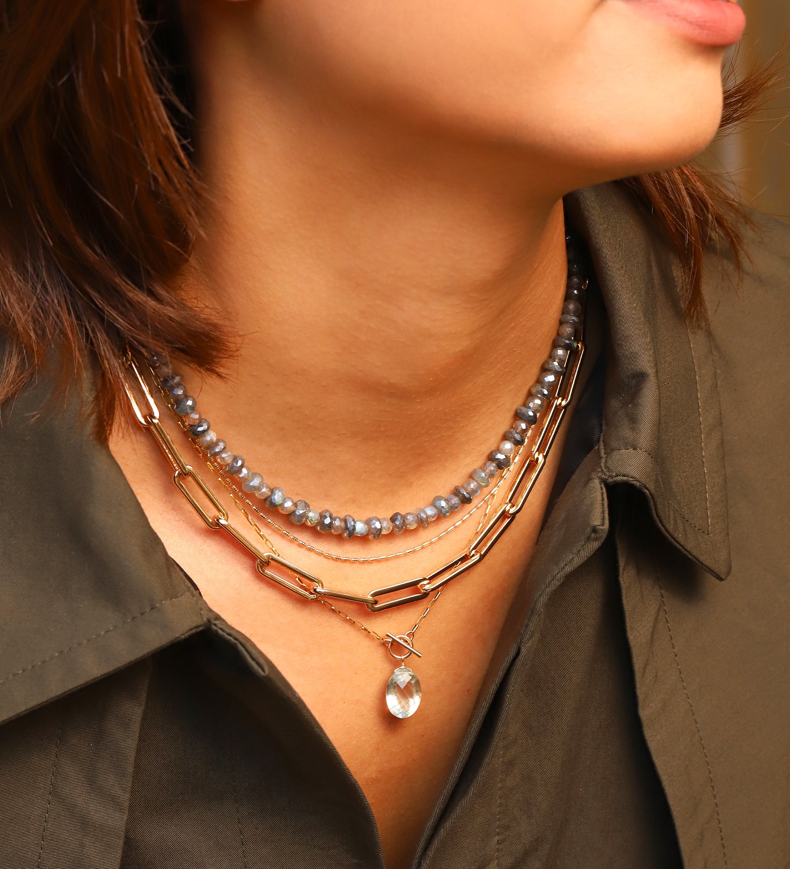 Gem Jar-Mixed Labradorite Faceted Necklace-Necklaces-Blue Ruby Jewellery-Vancouver Canada