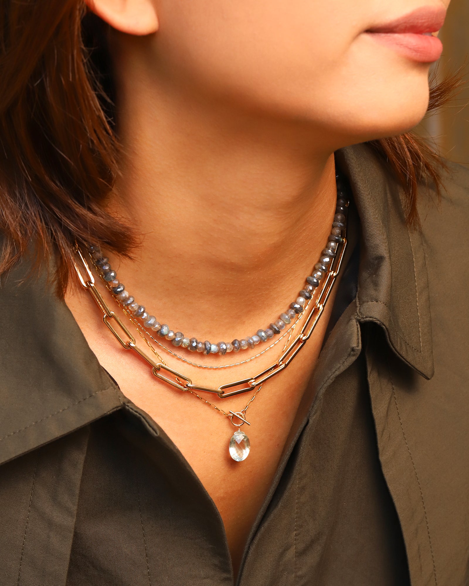 Gem Jar-Mixed Labradorite Faceted Necklace-Necklaces-Blue Ruby Jewellery-Vancouver Canada