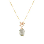 Prasiolite Toggle Necklace 14k Gold Filled, Prasiolite