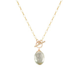 Prasiolite Toggle Necklace 14k Gold Filled, Prasiolite