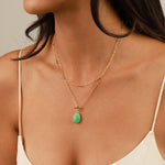 Chrysoprase Toggle Necklace 14k Gold Filled, Chrysoprase