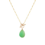 Chrysoprase Toggle Necklace 14k Gold Filled, Chrysoprase