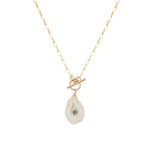 Solar Quartz Toggle Necklace 14k Gold Filled, Solar Quartz