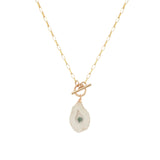 Solar Quartz Toggle Necklace 14k Gold Filled, Solar Quartz