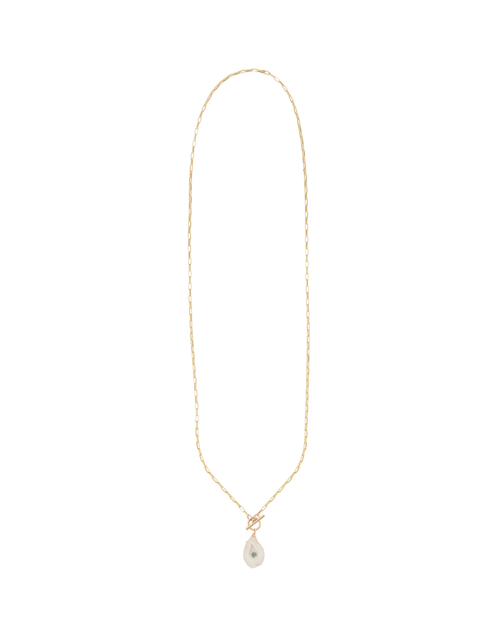 Solar Quartz Toggle Necklace 14k Gold Filled, Solar Quartz