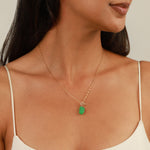 Chrysoprase Toggle Necklace 14k Gold Filled, Chrysoprase