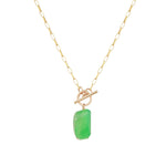 Chrysoprase Toggle Necklace 14k Gold Filled, Chrysoprase