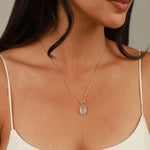 Natural Chalcedony Toggle Necklace 14k Gold Filled, Natural Chalcedony