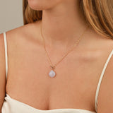 Light Blue Chalcedony Toggle Necklace 14k Gold Filled, Light Blue Chalcedony