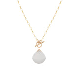 Light Blue Chalcedony Toggle Necklace 14k Gold Filled, Light Blue Chalcedony