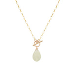 Prehnite Toggle Necklace 14k Gold Filled, Prehnite