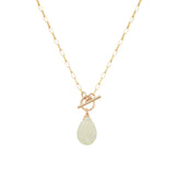 Prehnite Toggle Necklace 14k Gold Filled, Prehnite