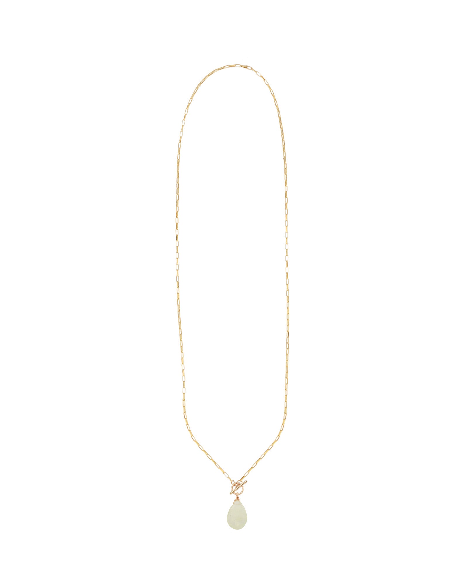 Prehnite Toggle Necklace 14k Gold Filled, Prehnite