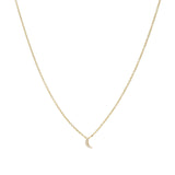 Goldhive-Pave Moon Diamond Necklace-Necklaces-14k Yellow Gold, Diamond-Blue Ruby Jewellery-Vancouver Canada