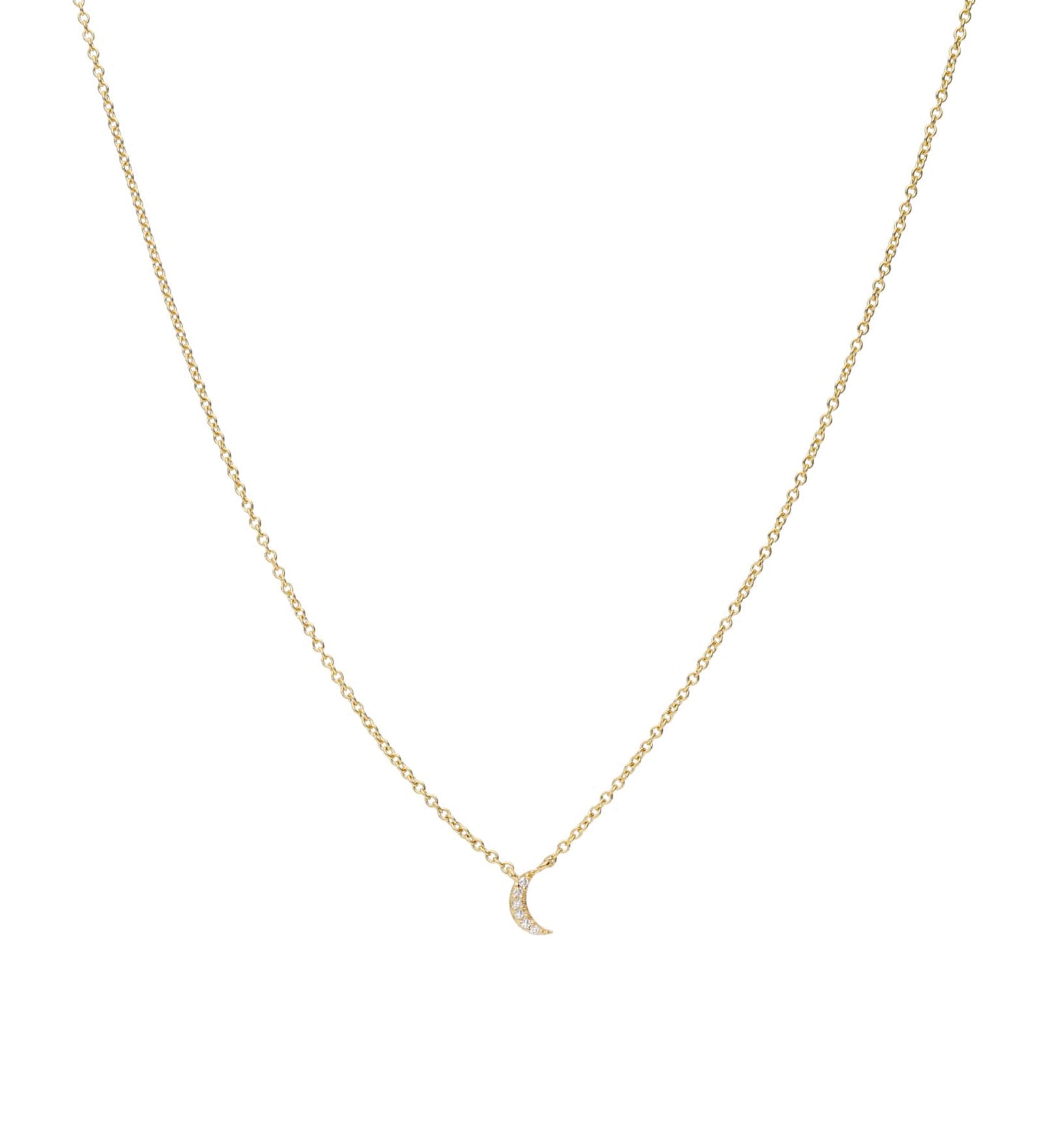 Goldhive-Pave Moon Diamond Necklace-Necklaces-14k Yellow Gold, Diamond-Blue Ruby Jewellery-Vancouver Canada