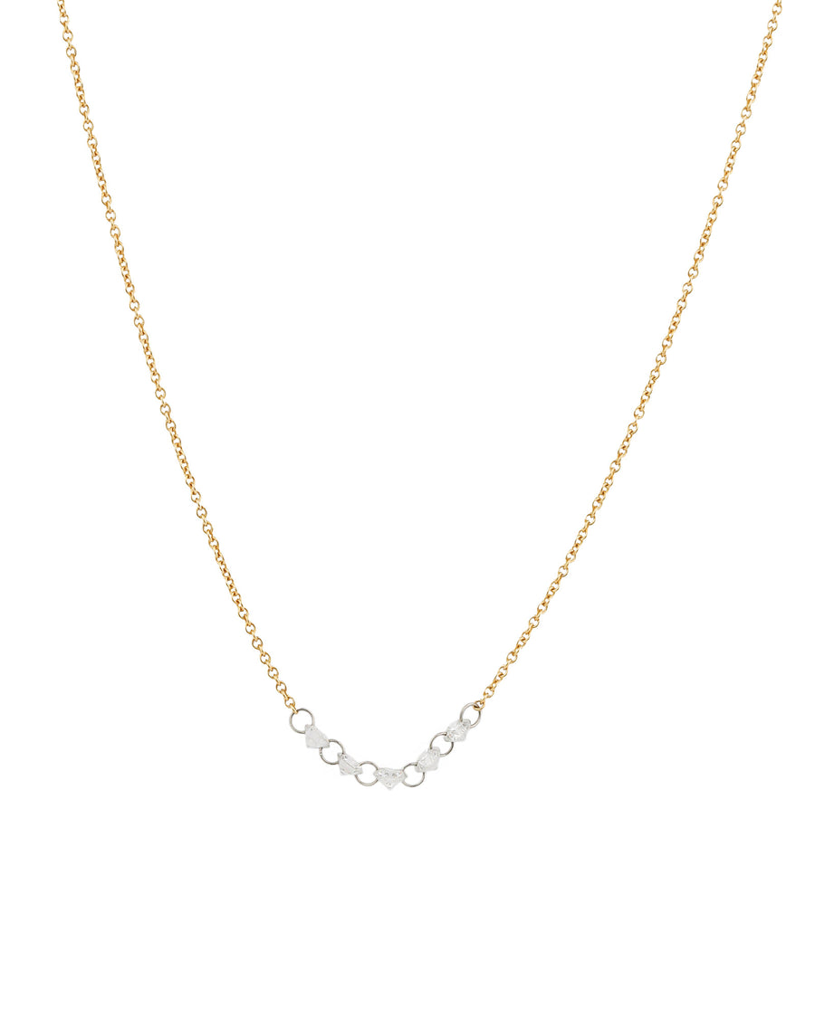 Goldhive-Five Floating Diamond Necklace-Necklaces-14k Yellow Gold, Diamond-Blue Ruby Jewellery-Vancouver Canada