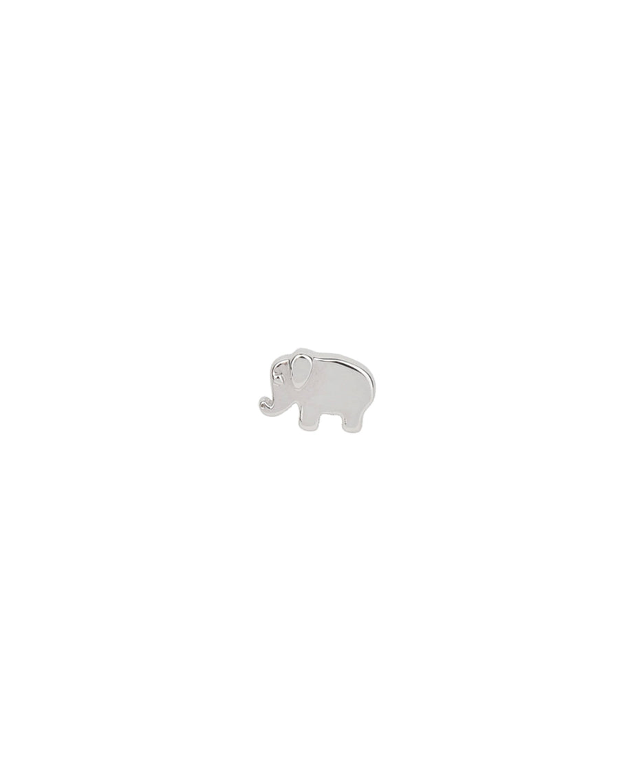 Tiny Elephant Stud 14k White Gold