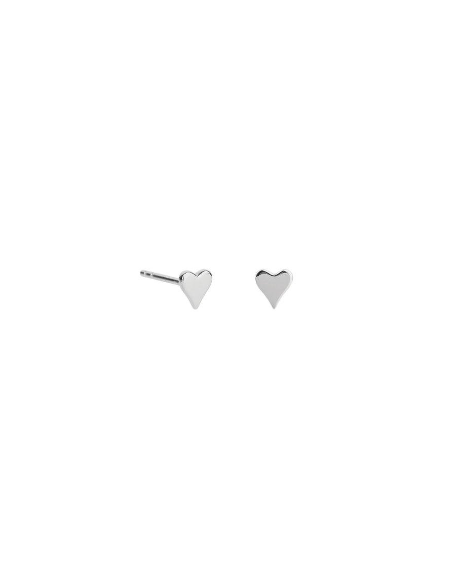 Goldhive-Heart Stud-Earrings-14k White Gold-Blue Ruby Jewellery-Vancouver Canada