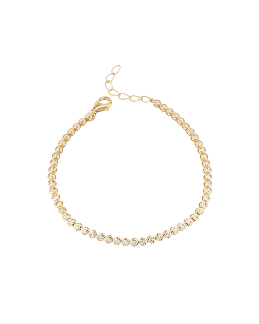 Goldhive-Bezel Diamond Tennis Bracelet-Bracelets-14k Yellow Gold, Diamond-Blue Ruby Jewellery-Vancouver Canada