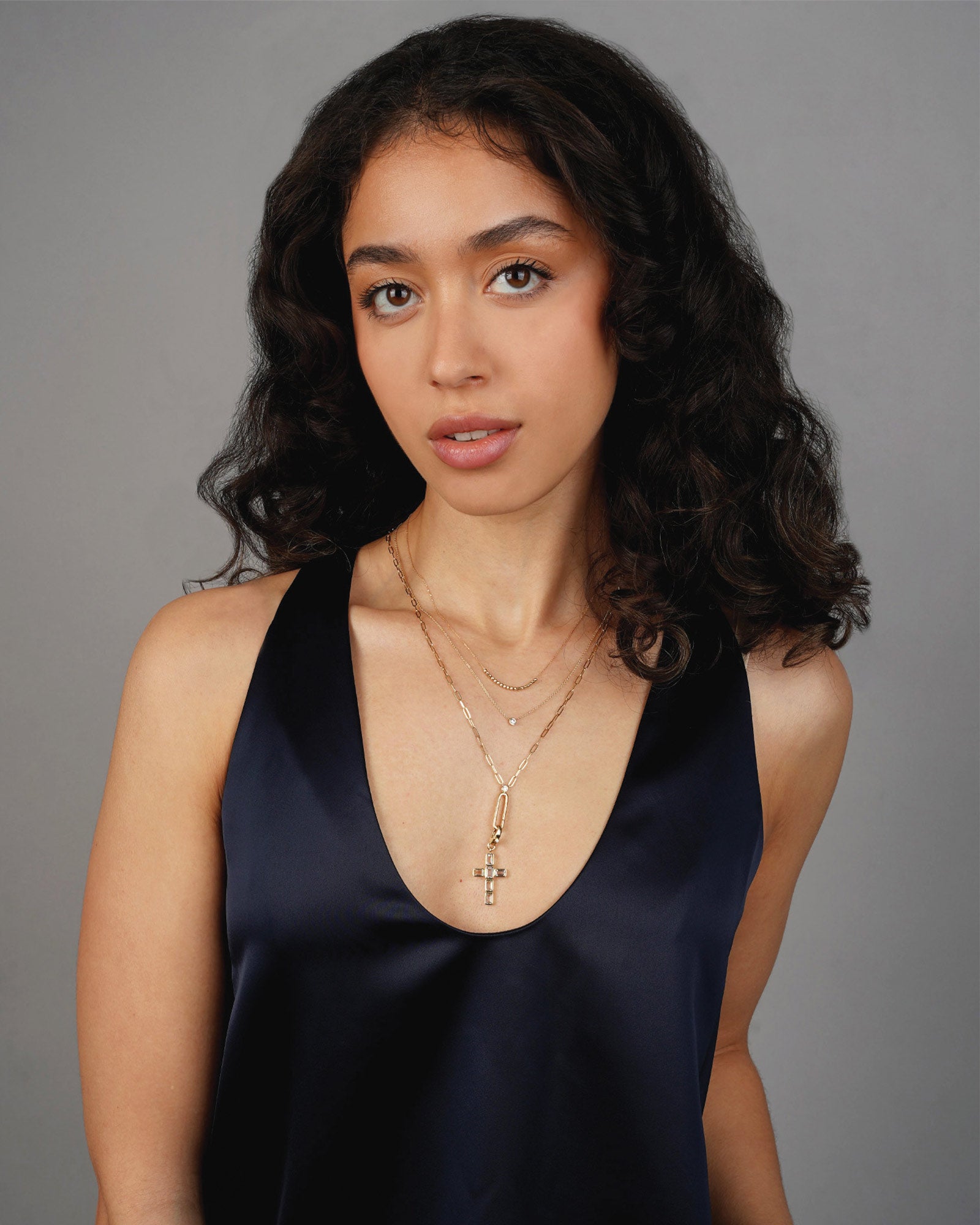 Goldhive-Paperclip Bezel Diamond Charm Holder Necklace-Necklaces-Blue Ruby Jewellery-Vancouver Canada