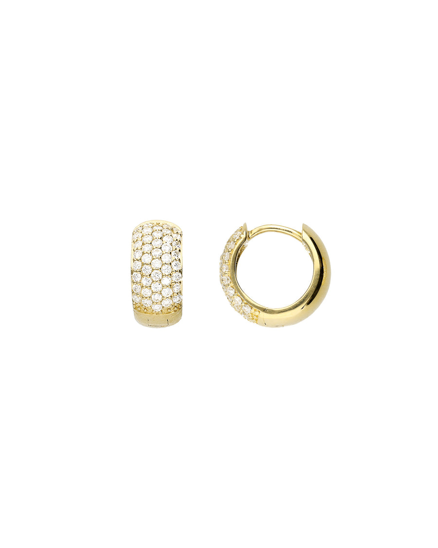 Goldhive-5 Row Diamond Huggies | 12mm-Earrings-14k Yellow Gold, Diamond-Blue Ruby Jewellery-Vancouver Canada