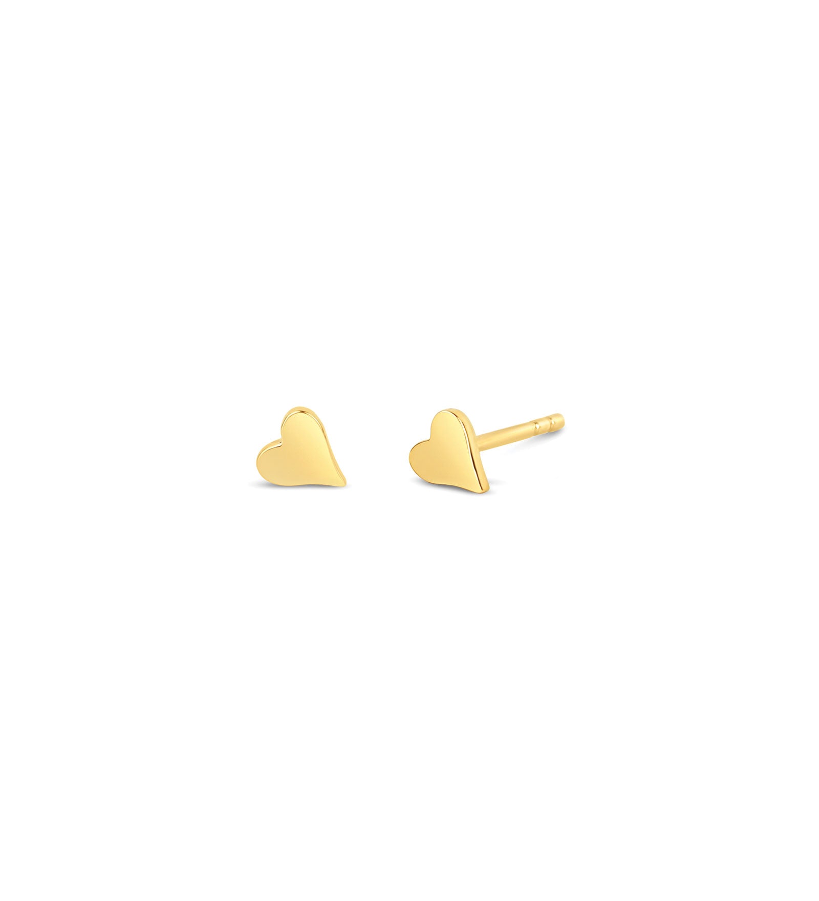 Heart Studs 14k Yellow Gold