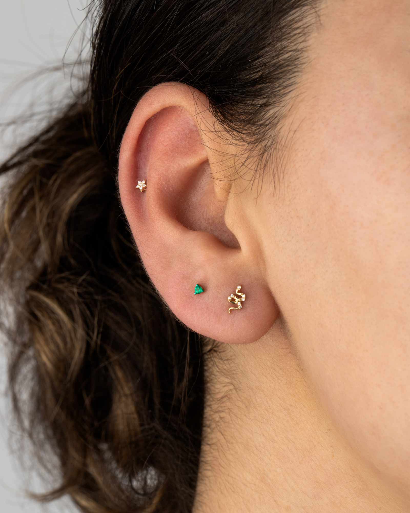 Goldhive-Diamond Snake Studs-Earrings-Blue Ruby Jewellery-Vancouver Canada