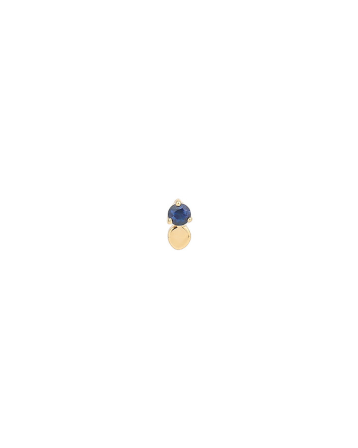 Sapphire Dot Stud | 2mm 14k Yellow Gold, Sapphire