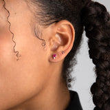 Pink Sapphire Stud | 2.5mm 14k Yellow Gold, Pink Sapphire
