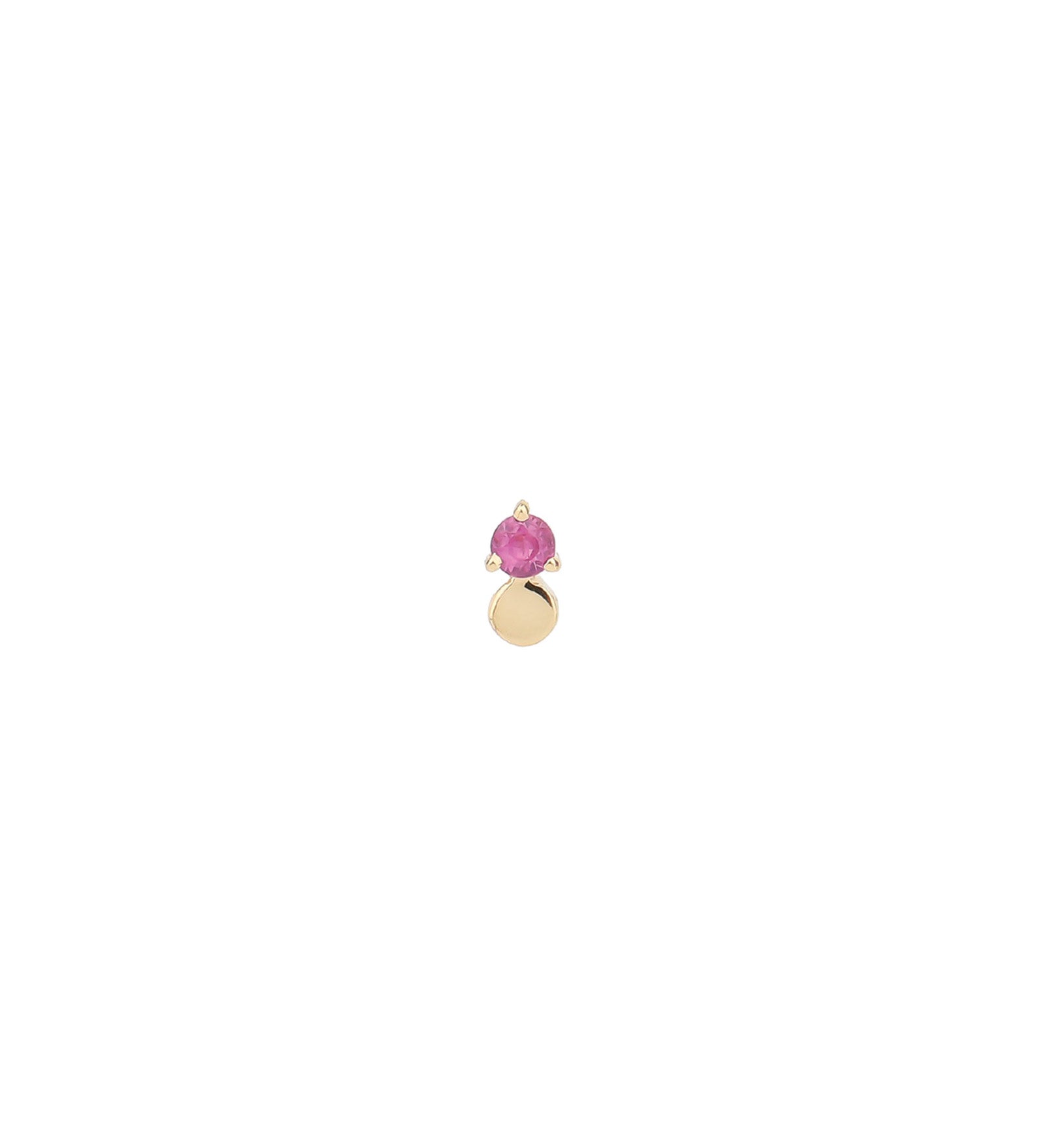 Pink Sapphire Stud | 2.5mm 14k Yellow Gold, Pink Sapphire