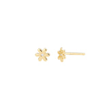 Diamond Flower Studs | 5mm 14k Yellow Gold, Diamond