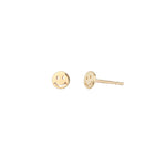 Smiley Face Studs 14k Yellow Gold