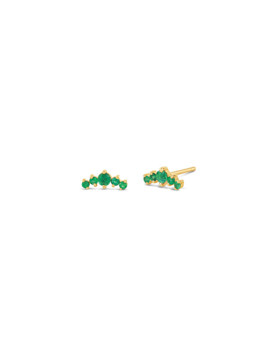 Gradient Curved Stone Stud 14k Yellow Gold