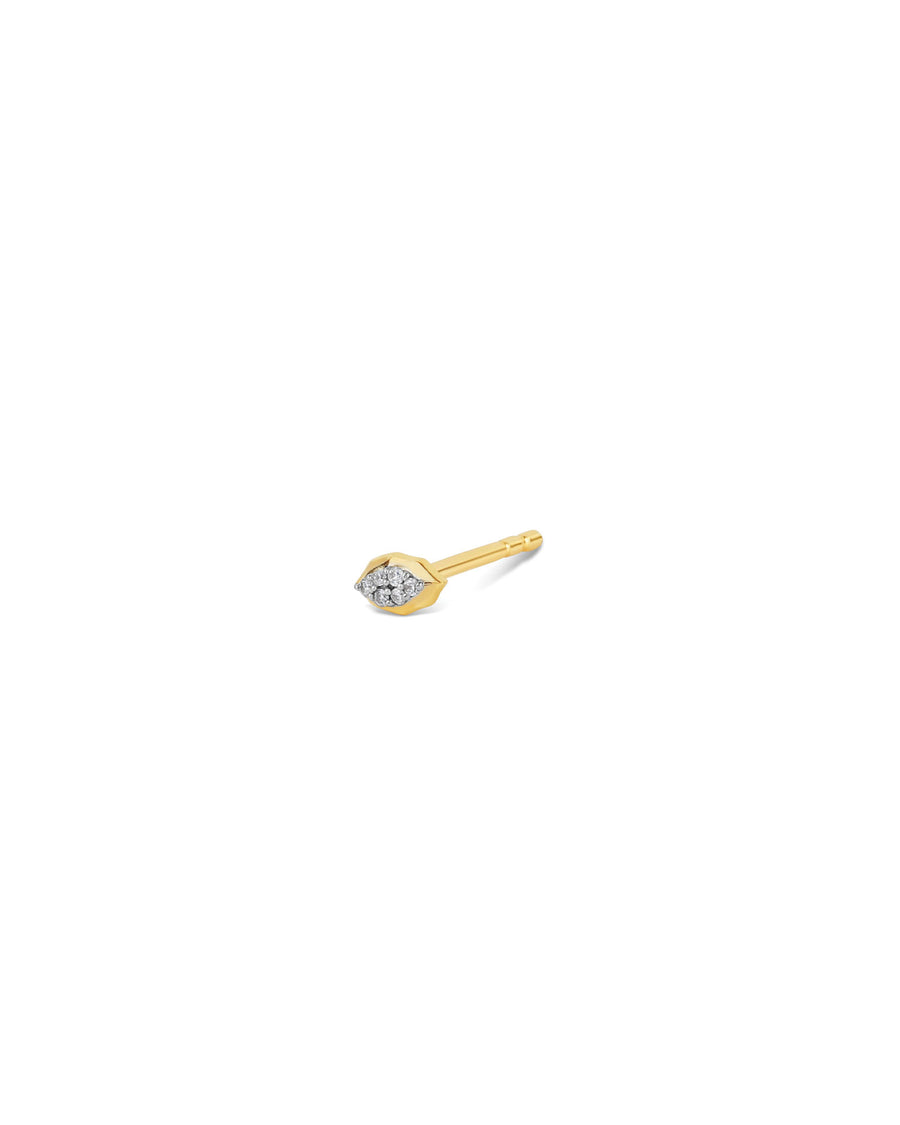 Pave Marquise Stud 14k Yellow Gold