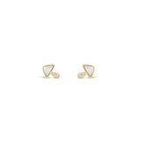 Goldhive-Diamond + Mother of Pearl Mushroom Studs-Earrings-14k Yellow Gold, Diamond-Blue Ruby Jewellery-Vancouver Canada