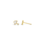 Mushroom Diamond Studs 14k Yellow Gold, Diamond