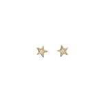 Goldhive-Diamond Star Studs-Earrings-14k Yellow Gold, Diamond-Blue Ruby Jewellery-Vancouver Canada