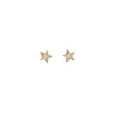 Goldhive-Diamond Star Studs-Earrings-14k Yellow Gold, Diamond-Blue Ruby Jewellery-Vancouver Canada