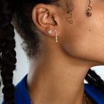 Disc Evil Eye Studs 14k Yellow Gold, Diamond
