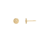 Disc Evil Eye Studs 14k Yellow Gold, Diamond