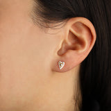Goldhive-Enamel Diamond Heart Studs-Earrings-Blue Ruby Jewellery-Vancouver Canada