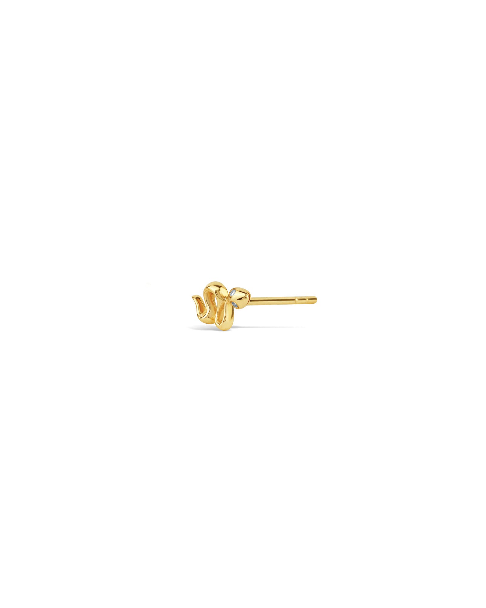 Goldhive-Diamond Eye Snake Stud-Earrings-14k Yellow Gold, Diamond-Blue Ruby Jewellery-Vancouver Canada