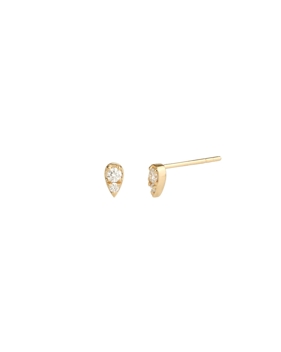 Goldhive-Double Diamond Studs-Earrings-14k Yellow Gold, Diamond-Blue Ruby Jewellery-Vancouver Canada
