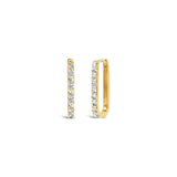Rectangle Pavé Diamond Huggies | 15mm