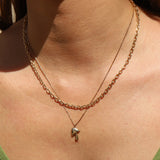 Goldhive-Diamond Mushroom Box Chain Necklace-Necklaces-Blue Ruby Jewellery-Vancouver Canada