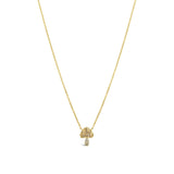 Mushroom Necklace 14k Yellow Gold