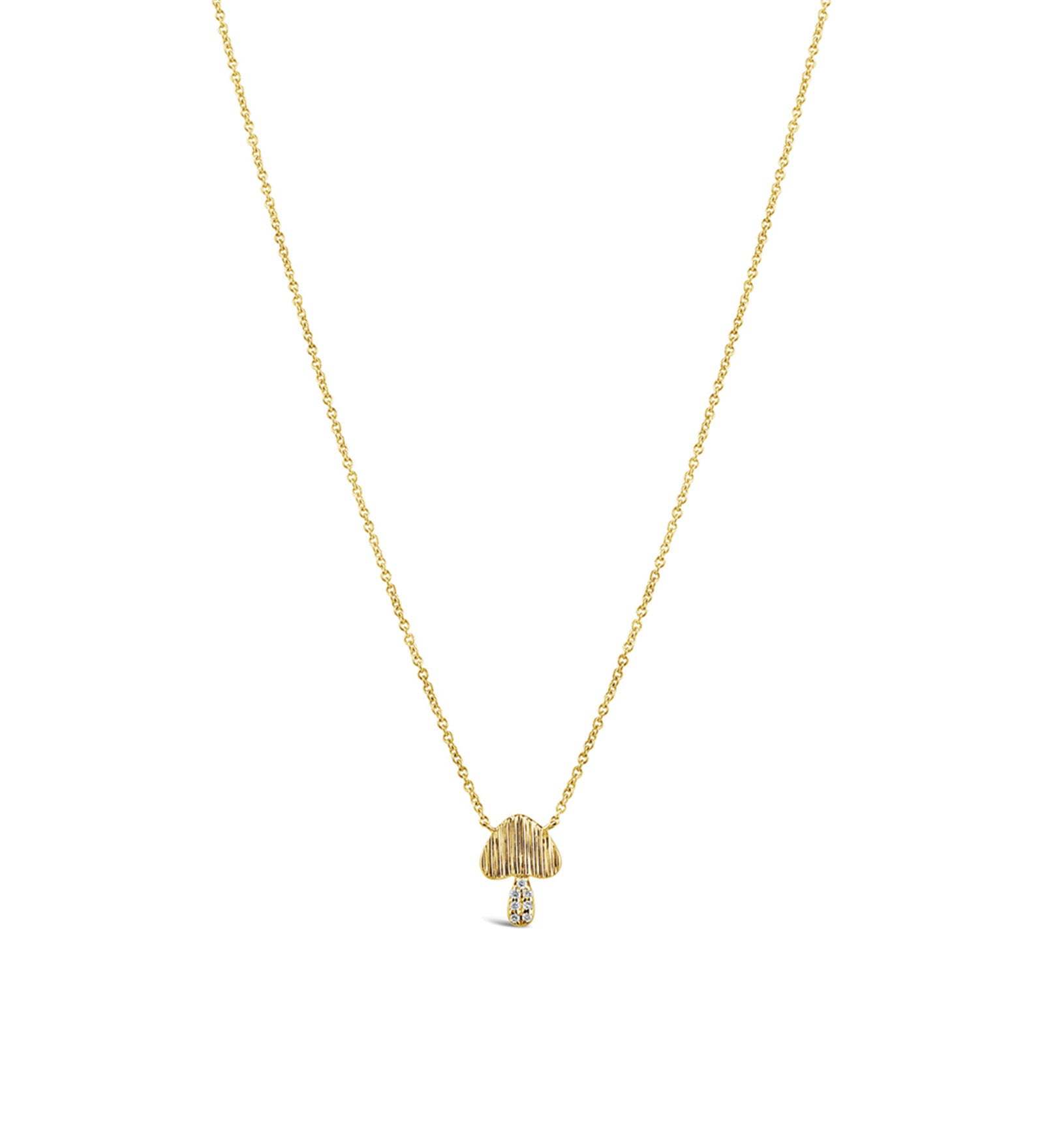 Mushroom Necklace 14k Yellow Gold