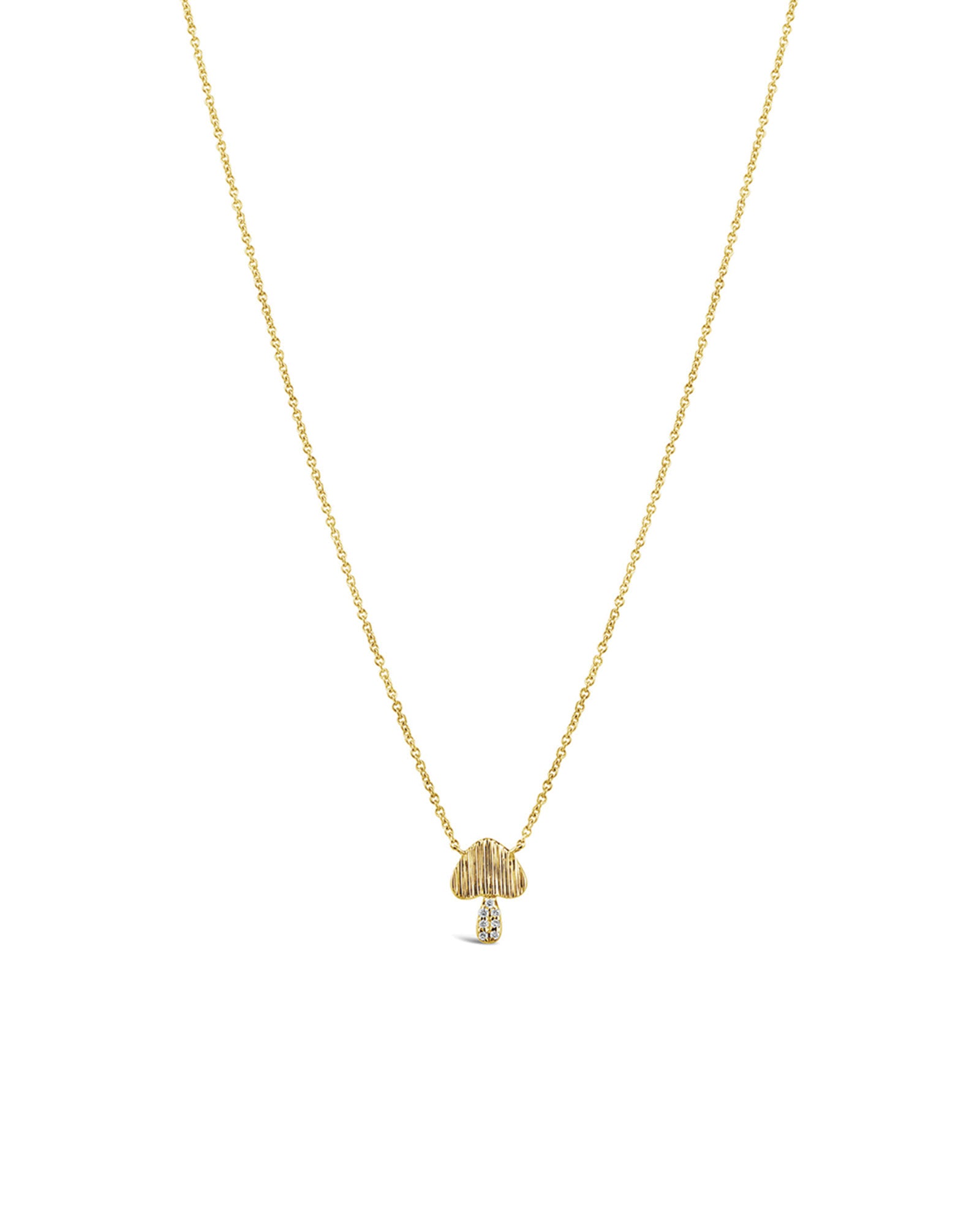 Mushroom Necklace 14k Yellow Gold