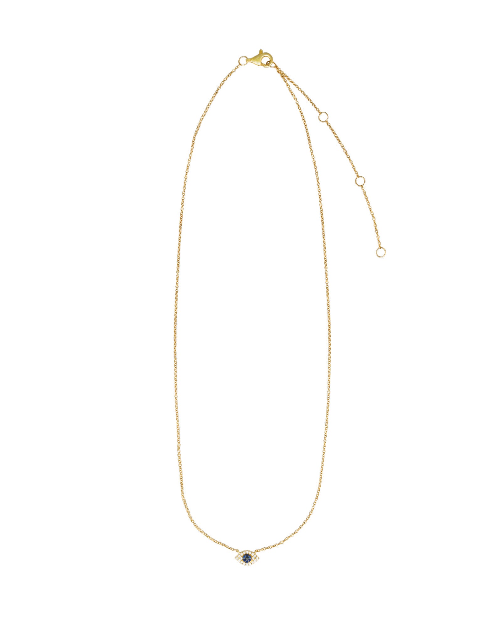 Goldhive-Evil Eye Pavé Diamond Necklace-Blue Ruby Jewellery-Vancouver Canada